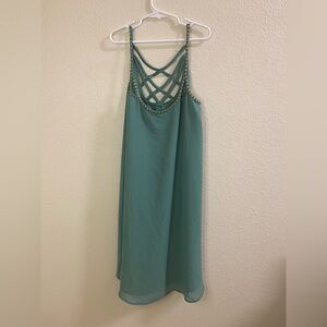 Forever 21 Teal Backless Dress‎ with Strappy Design